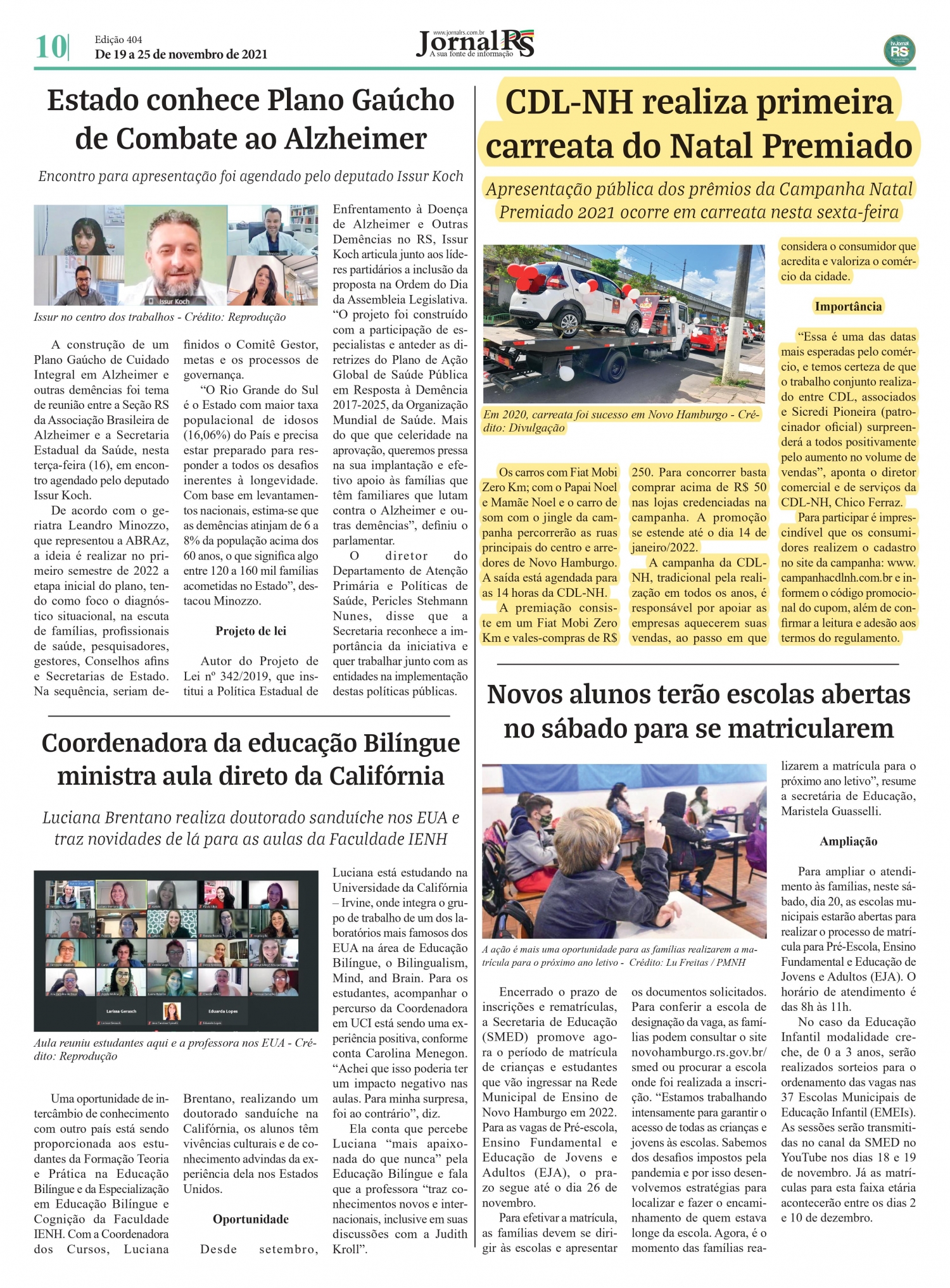 CDL NH é noticia em jornal da região com a Primeira Carreata do Natal Premiado  2021
