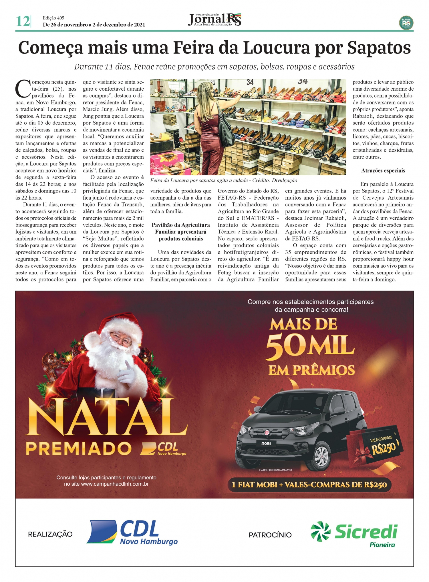 Campanha de Natal CDL NH, adquira já, confira divulgação no jornal da região!