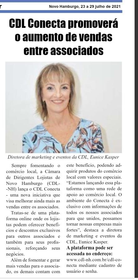 CDL NH é notícia em jornal da região: CDL Conecta promoverá o aumento de vendas entre associados!